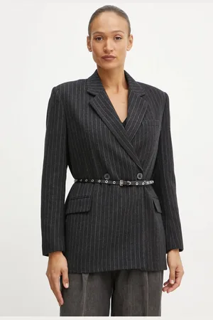 Michael Kors Vlněné sako barva, oversize, vzorovaná, MF4108DF2A