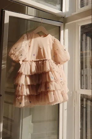 Konges Sløjd Dívčí šaty FAY DRESS GRS barva, mini, KS101971