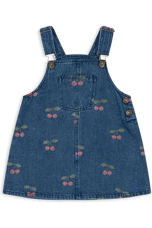 Konges Sløjd Dětské riflové šaty MAGOT OVERALL DRESS GOTS barva, mini, KS102041