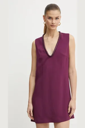 Pinko Šaty vínová barva, mini, 103969 A23V