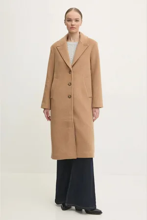 Abercrombie & Fitch Vlněný kabát barva, přechodný, KI144-4244