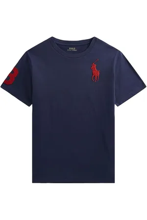 Ralph Lauren Dětské bavlněné tričko tmavomodrá barva, s potiskem, 323832907039