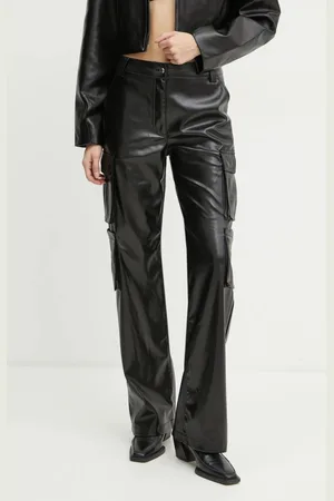 Guess Kalhoty KORI dámské, barva, jednoduché, high waist, W4YB11 WF8Q0