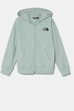 The North Face Dětská bavlněná mikina FZ OVERSIZE LIGHT HOODIE barva, s kapucí, s potiskem, NF0A89HG1OC1