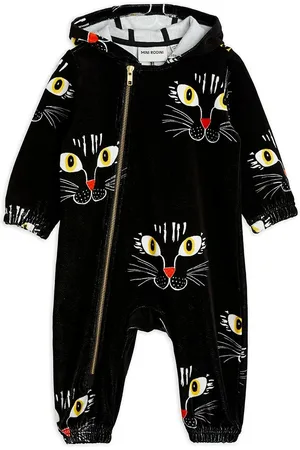 Mini Rodini Kojenecké bavlněné dupačky Cat face 2374012199