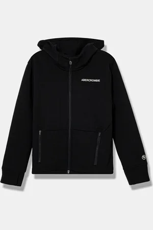 Abercrombie & Fitch Dětská mikina barva, s kapucí, hladká
