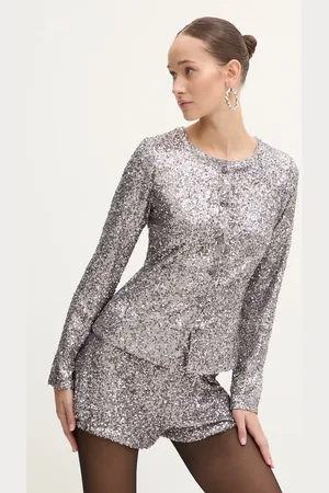 Never Fully Dressed Košile Gunmetal Alexa Sequin Cardigan barva, regular, NFDTO1583