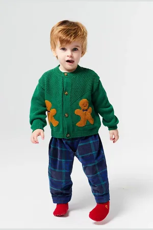 Bobo Choses Dětský kardigan s příměsí vlny Gingerbread barva, 224FB005