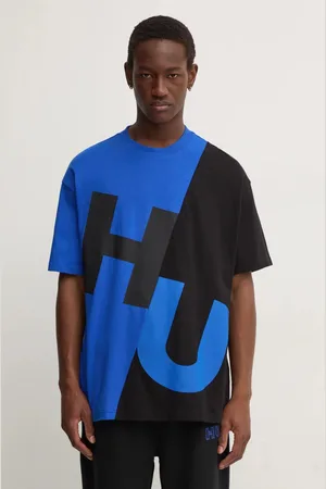 Hugo Blue Bavlněné tričko barva, s potiskem, 50521615