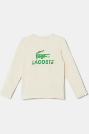 Lacoste Dětské bavlněné tričko s dlouhým rukávem barva, s potiskem, TJ2567