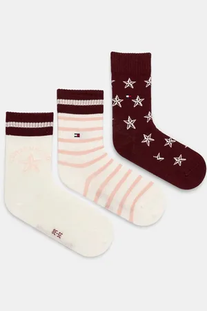 Tommy Hilfiger Dětské ponožky 3-pack vínová barva, 701229875
