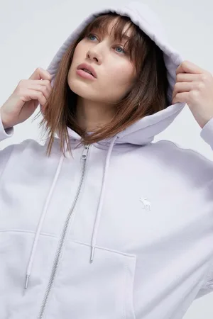 Abercrombie & Fitch Mikina dámská, barva, s kapucí, hladká