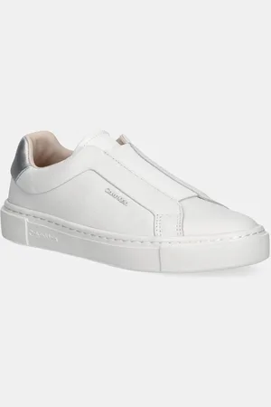 Calvin Klein Kožené sneakers boty CUPSOLE SLIP ON W/ML - LTH barva, HW0HW02289