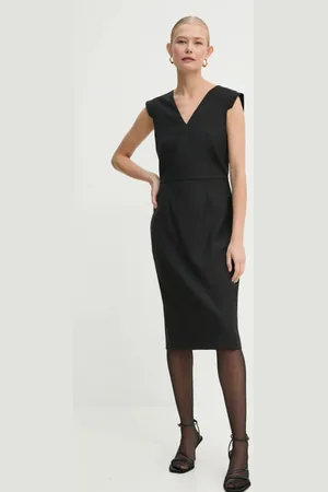 HUGO BOSS Vlněné šaty barva, mini, 50535279