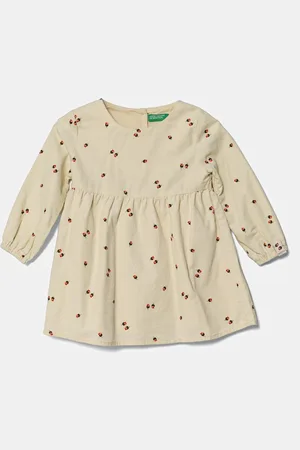 Benetton Dětské manšestrové šaty barva, mini, 40CYGV020