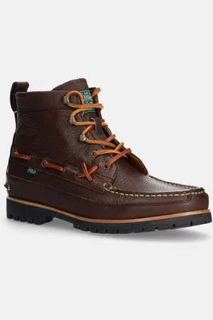 Ralph Lauren Kožené trapery Ranger Mid pánské, barva, 812945851001