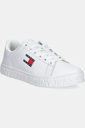 Tommy Hilfiger Kožené sneakers boty TJW LOGO SNEAKER ESS béžová barva, EN0EN02703