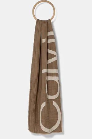 Calvin Klein Bavlněný šátek barva, vzorovaný, K60K612879