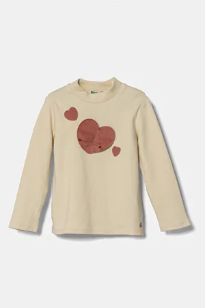Benetton Dětské bavlněné tričko s dlouhým rukávem barva, 3AOUG10H3