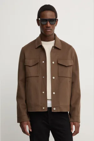 Nanushka Vlněná košilová bunda RHYS barva, oversize, NM24FWJK02578