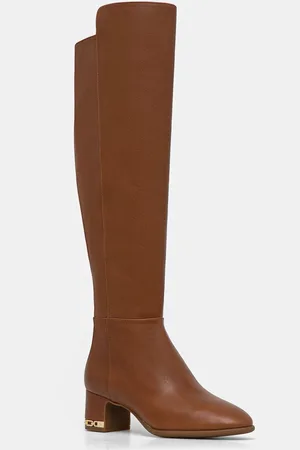 Michael Kors Kožené kozačky June dámské, barva, na podpatku, 40F4JUMB6L.230