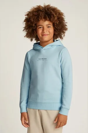 Calvin Klein Dětská mikina barva, s kapucí, s potiskem, IB0IB02383