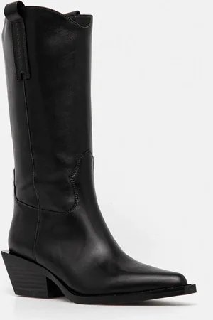 Miss Sixty Kožené kozačky dámské, barva, na podpatku, 6L3QJ8970000