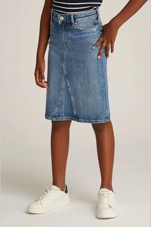 Tommy Hilfiger Dětská riflová sukně barva, mini, KG0KG08286