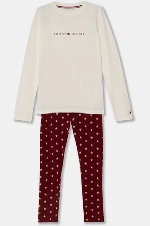 Tommy Hilfiger Dětské pyžamo vínová barva, UG0UG00777