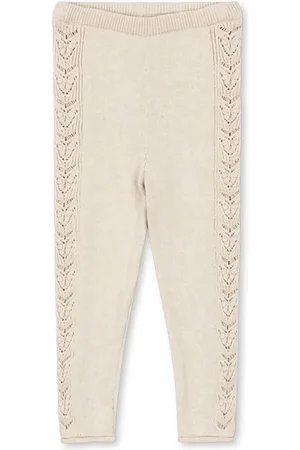 Konges Sløjd Dětské legíny CABBY KNIT PANTS barva, s aplikací, KS101447