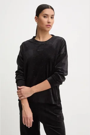 DKNY Velurová mikina barva, s aplikací, DP4T1061