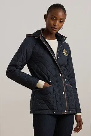 Ralph Lauren Bunda dámská, tmavomodrá barva, přechodná, 297967135