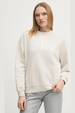 Calvin Klein Bavlněná mikina dámská, barva, s potiskem, J20J224724