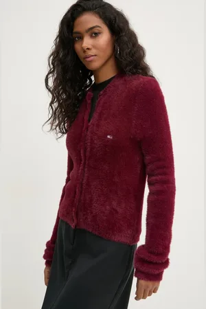 Tommy Hilfiger Kardigan dámský, vínová barva, DW0DW19683