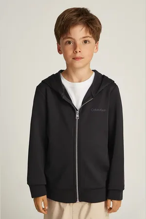 Calvin Klein Dětská mikina 0 barva, s kapucí, hladká, IB0IB02420