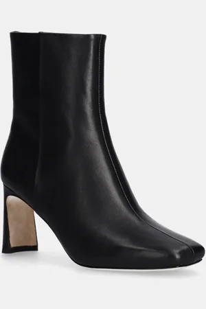 Guess Kožené kotníkové boty BOOTIE EMBELLISHMENT dámské, barva, na podpatku, 4BGZ27 7103A