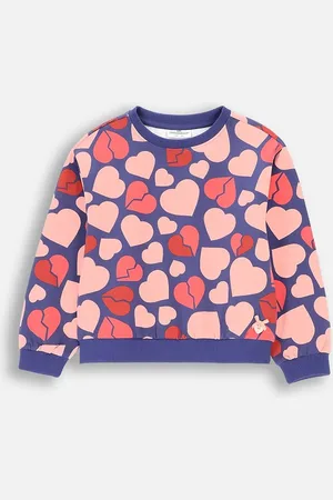 COCCODRILLO Dětská mikina barva, vzorovaná, HEARTS GIRL KIDS