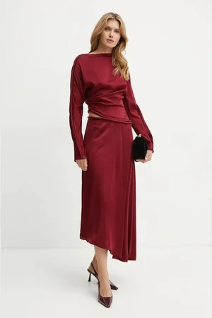 Victoria Beckham Šaty vínová barva, maxi, 1424WDR005829A