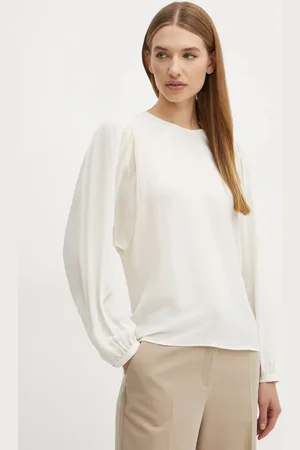 HUGO BOSS Halenka s příměsí hedvábí barva, hladká, 50530950