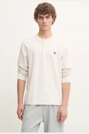 Abercrombie & Fitch Bavlněné tričko s dlouhým rukávem barva, KI124-4534