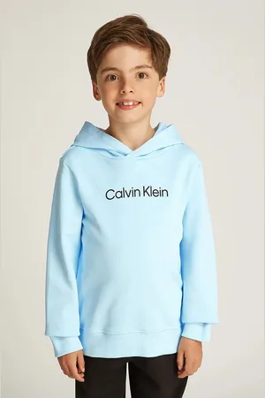 Calvin Klein Dětská bavlněná mikina 0 barva, s kapucí, s potiskem, IU0IU00679