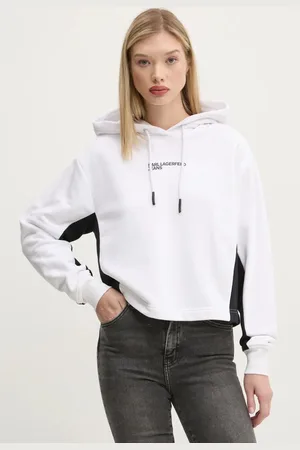 Karl Lagerfeld Mikina dámská, barva, s kapucí, s potiskem, A1W20017