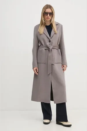 Diane von Furstenberg Vlněný kabát barva, přechodný, DVFCL3S004