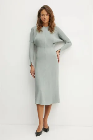 Victoria Beckham Šaty z vlněné směsi barva, midi, 1125WDR005231C