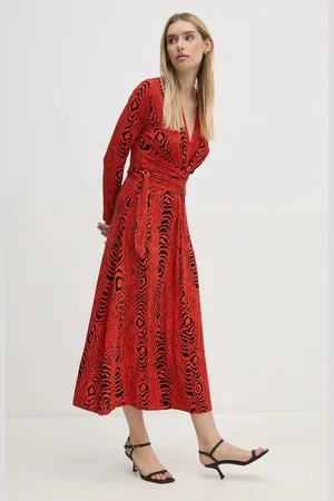 Diane von Furstenberg Šaty barva, midi, DVFDW3S019