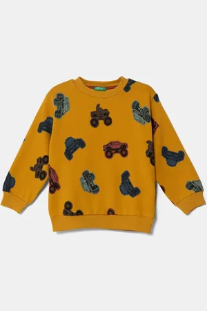 Benetton Dětská mikina barva, vzorovaná, 3J4EG10GK
