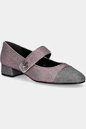 Tory Burch Semišové lodičky Cap-Toe Mary Jane Pave Heel Ballet barva, na podpatku, 162495-500