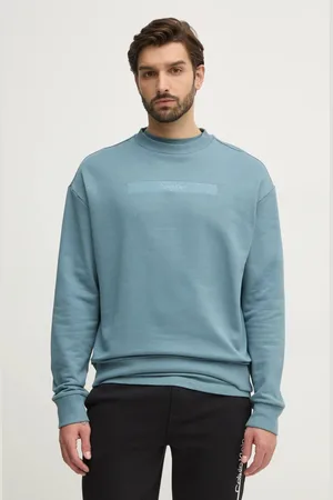 Calvin Klein Bavlněná mikina pánská, zelená barva, s aplikací, K10K113763