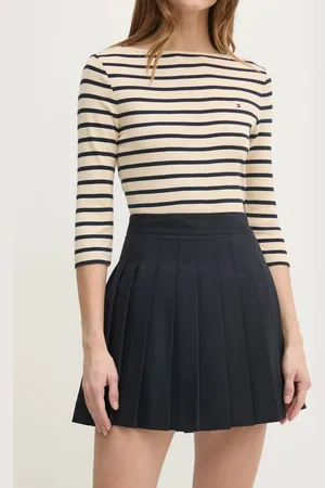 Tommy Hilfiger Sukně tmavomodrá barva, mini, áčková, WW0WW43626