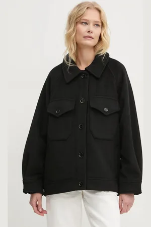 Abercrombie & Fitch Vlněná bunda barva, přechodná, oversize, KI144-4296